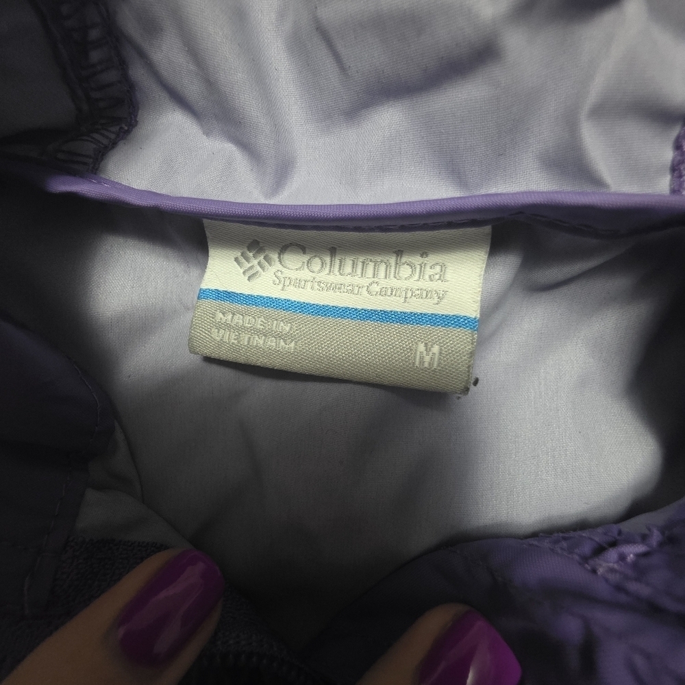 Columbia Vibrant Purple Windbreaker Size M - Picture 5 of 7